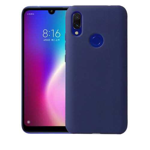 Coque en TPU soyeux bleu foncé pour votre Xiaomi Redmi 7/Y3