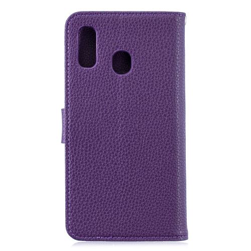Etui en PU violet avec support pour votre Samsung Galaxy A30