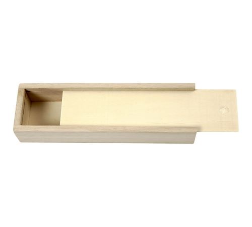 Boîte à crayons en bois à décorer - 20 x 6 x 3,5 cm