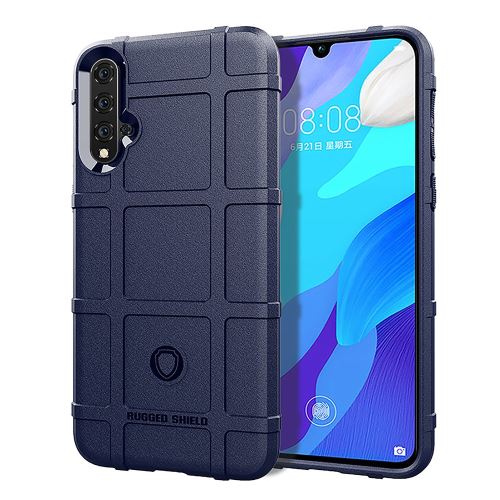 Coque en TPU grille carrée anti-choc bleu pour votre Huawei Nova 5 Pro/Nova 5