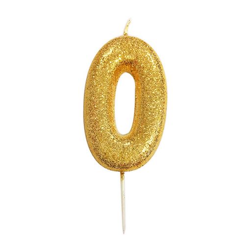 bougie or pailletté chiffre 0