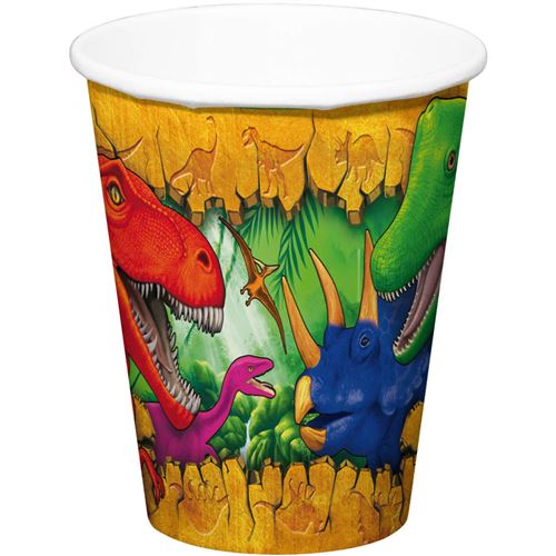 Folat tasses de fête dino's junior 250 ml carton 6 pièces