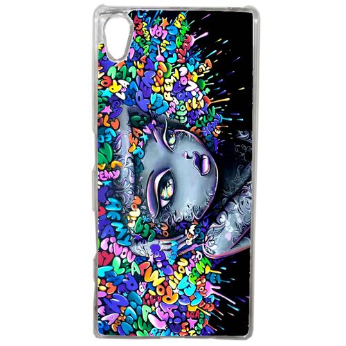 Coque Typographie Lettre Et Cheveux Colorées Compatible Sony Xperia Z4 Transparent