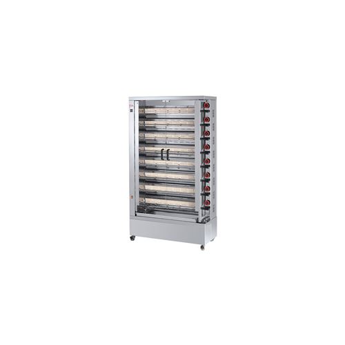 Rôtissoire électrique vitro-céramique, 8 broches, 40 à 48 poulets - EKO