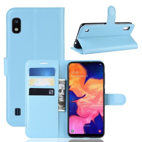Etui en PU bleu clair pour votre Samsung Galaxy A10