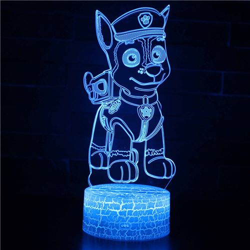 Lampe 3D Tactile Veilleuses Enfant 7 Couleurs avec Telecommande - PAW Patrol #619