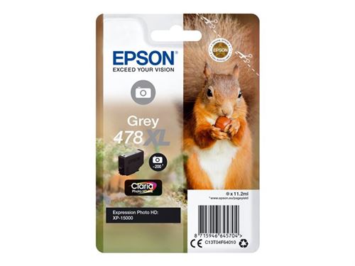 Epson 478XL - 11.2 ml - haute capacité - gris - original - cartouche d'encre - pour Expression Home HD XP-15000