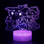 TD® Lampe Veilleuse 3D Pokemon Pikachu USB changements de 7 couleur LE –