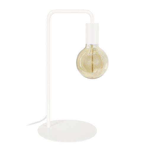 NORWICH Lampe a poser en acier - L22 x P18 x H45 cm - Blanc - Ampoule LED 4W E27 comprise