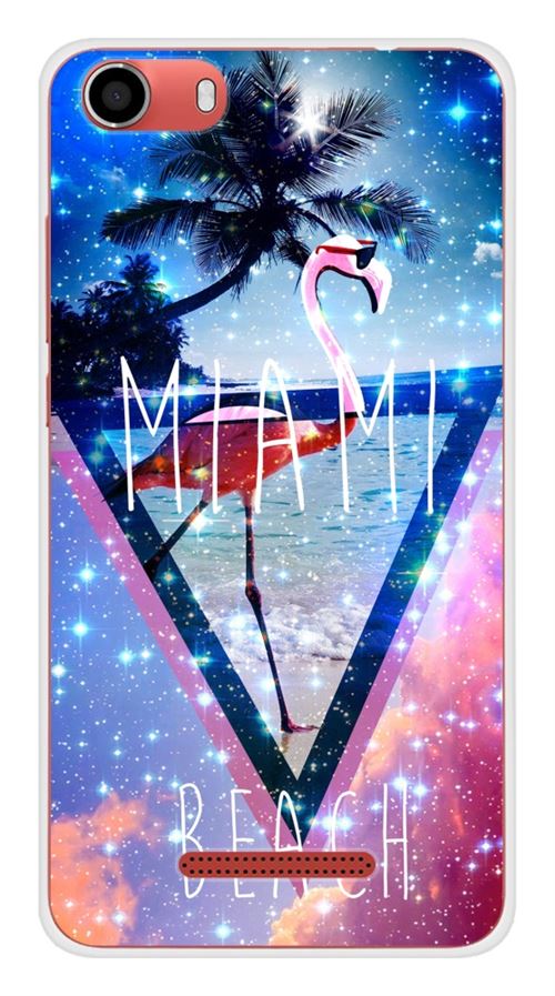 Coque en silicone imprimée compatible Wiko Lenny 2 Miami beach