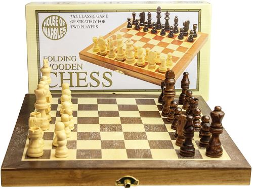 Jeu d'echecs en bois pliant (version anglaise) (folding wooden chess set)
