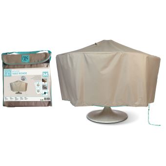 Housse De Protection Table De Jardin Ronde 160 Cm Cov Up Taupe