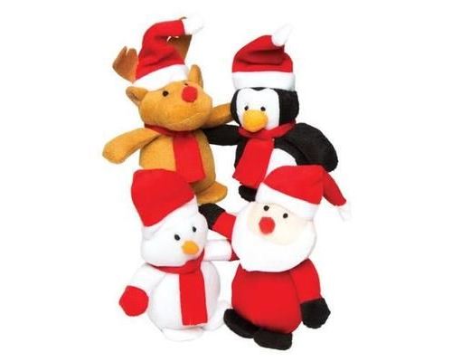 Peluches amis de Noël à rembourrage à offrir et à glisser dans les pochettes-surprises des enfants (Lot de 4).
