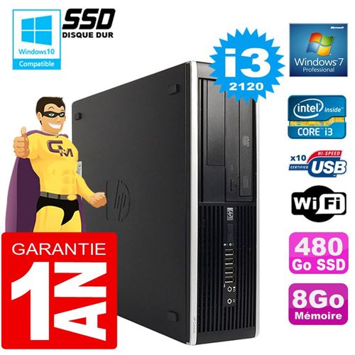 Pc hp compaq 8300 sff core i3-2120 ram 8go disque 480 go ssd graveur dvd wifi w7 État correct - Hewlett-Packard reconditionné disponible sur Fnac