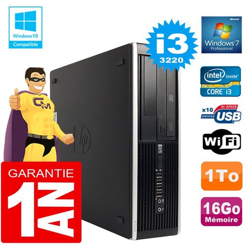 Pc hp compaq 8300 sff core i3-3220 ram 16go disque 1 to graveur dvd wifi w7 État correct - Hewlett-Packard reconditionné disponible sur Fnac