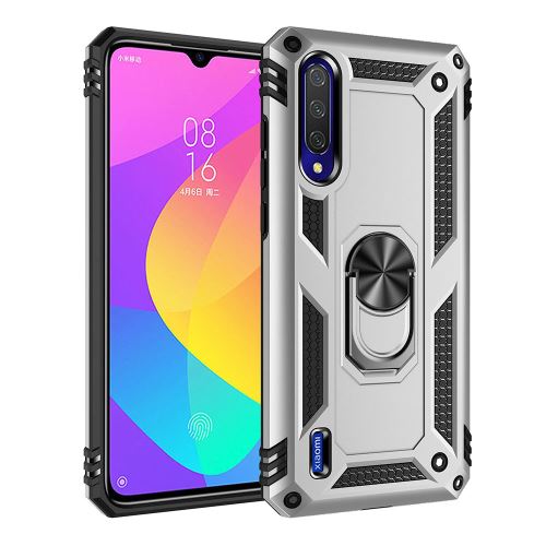 Housse étui armure avec support pour Xiaomi Mi CC9 / A3 Lite - Argent -3905