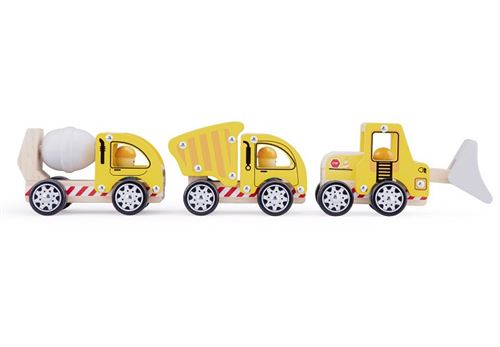 New Classic Toys véhicules de construction junior wood yellow 3-piece