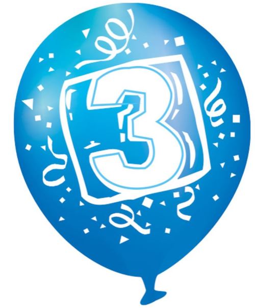 Amscan ballons troisième anniversaire 22,8 cm latex 6 pièces