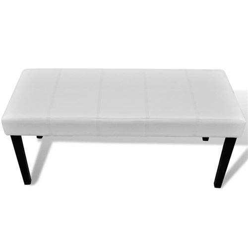 Kunstleren bankje 106 x 43 x 46 cm (Wit)