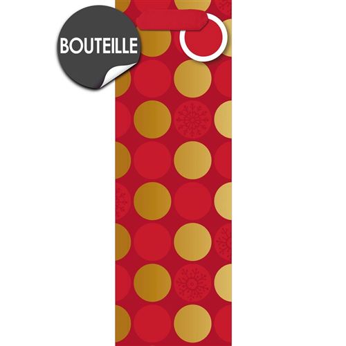 Draeger la carterie Sac cadeau bouteille rouge à pois dores Multicolore