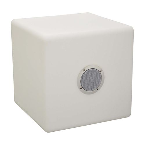 Proloisirs - Cube tabouret led et haut parleur 40 cm