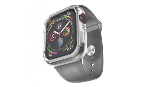 bracelet silicone + coque Apple Watch 38-40mm Hoco WB09 gris