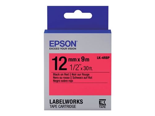 Rubans Epson C53s654007 Noir Sur Rouge Ruban D'étiquette