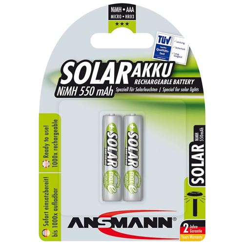 ANSMANN Solar - Batterie 2 x AAA - NiMH - (rechargeables) - 550 mAh 