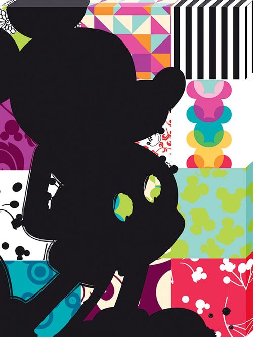 Mickey Mouse imprimée Patchwork Silhouette 60 x 80 x 3.8 cm