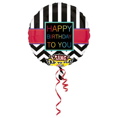 Amscan ballon en aluminium Sing-A-Tune 71 cm noir/blanc