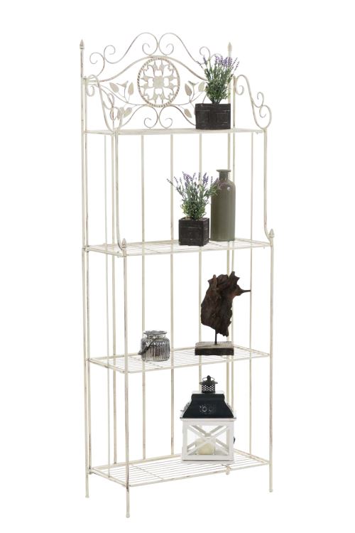 Étagère en fer forgé Flora - Couleur Crème antique