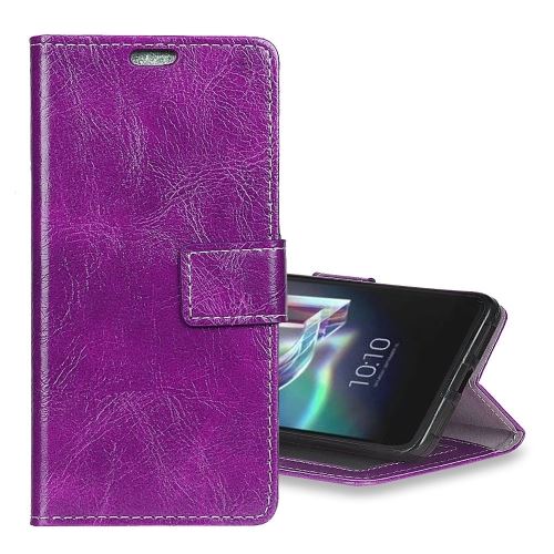 Alcatel IDOL 5S Housse Etui Cuir PU Violet Effet Peau rétro ALS46431