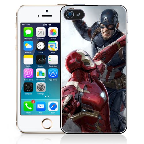 Coque pour iPhone 5C captain america vs iron man avengers