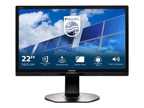  Philips Brilliance B-line 221B6QPYEB - &Eacute;cran LED - 21.5"" - 1920 x 1080 Full HD (1080p) @ 60 Hz - AH-IPS - 250 cd/m&sup2; - 1000:1 - 5 ms - DVI-D, VGA, DisplayPort - haut-parleurs -