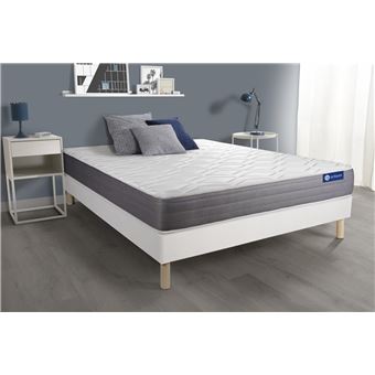 Ensemble matelas ACTIFLEX DREAM Ressorts ensachés et mémoire de forme 160x200 cm 5zones de confort + sommier KIT blanc - 1