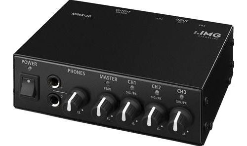 Table de mixage compacte Ligne stéréo 3 canaux Monacor MMX-30