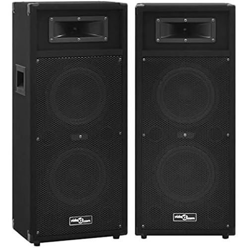 vidaXL Haut-parleurs scène Hifi passifs professionnels 2pcs 1000W Noir