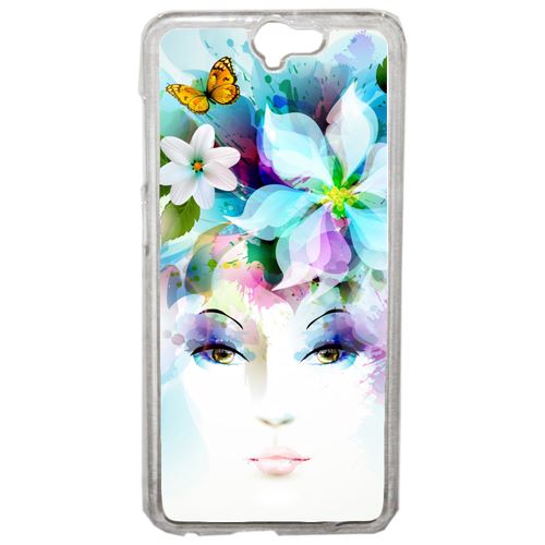 Coque Girl And Flowers Compatible One A9 Transparent