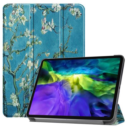 Etui en PU + TPU surface d'impression avec support tri-pliure fleur de pêche pour votre Apple iPad Pro 11 pouces (2020)