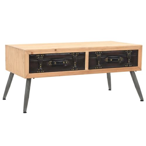 vidaXL Table basse Bois massif de sapin 115 x 55 x 50 cm