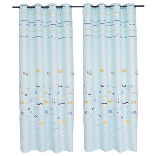 vidaXL Kindergordijnen verduisterend 140x240 cm blauw 2 st