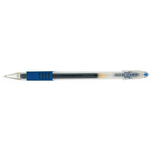 PILOT Lot de 3 Stylos &agrave; bille G1 GRIP pointe fine encre gel bleue