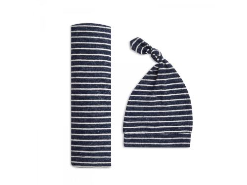 Aden and Anais - aden + anais coffret cadeau maxi-lange maile cosy navy stripe (taille unique)
