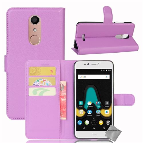 Housse etui coque pochette portefeuille pour Wiko U Pulse Lite avec film ecran - MAUVE