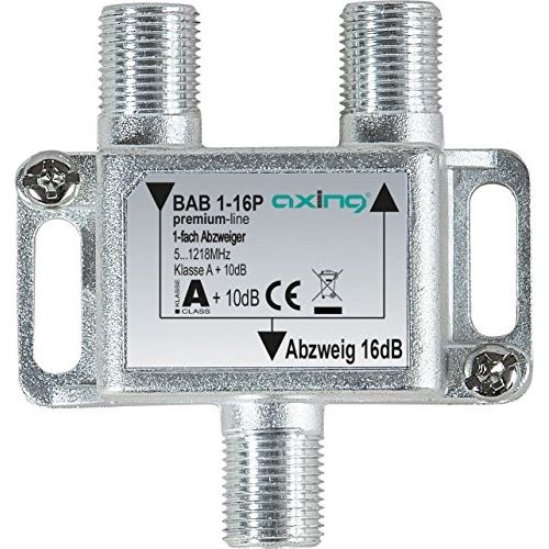 Axing bab 1?16p dérivateur 1 directions 16db télévision par câble catv multimédia dvb t2 classe a + 10 db, 5?1218 mhz métal
