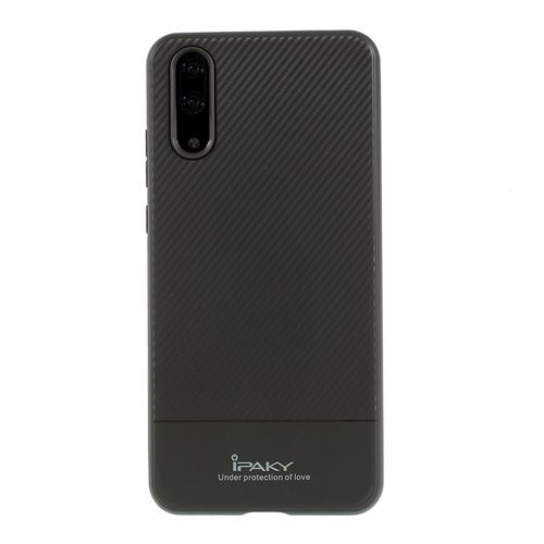 Coque en TPU gris en fibre de carbone pour Huawei P20