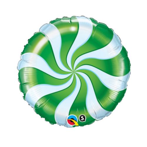 ballon alu candy swirl vert