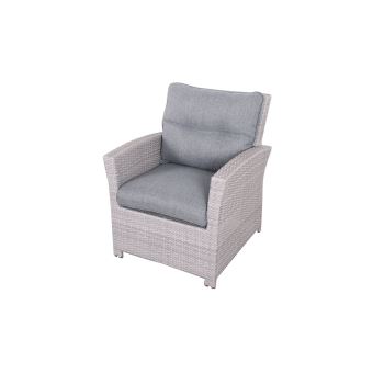 Fauteuil De Jardin En Resine Tressee Cuba Gris Grege Mobilier
