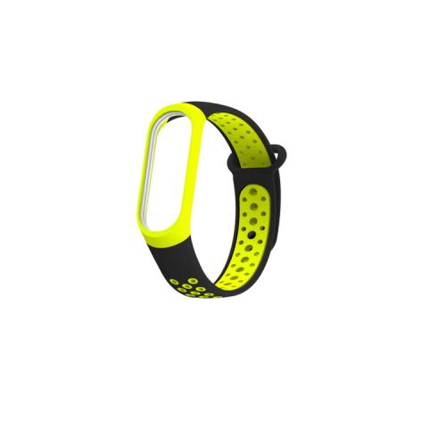 Bracelet en silicone bicolore Smartwatch pour Xiaomi Mi Band 3 - Noir&Vert foncé