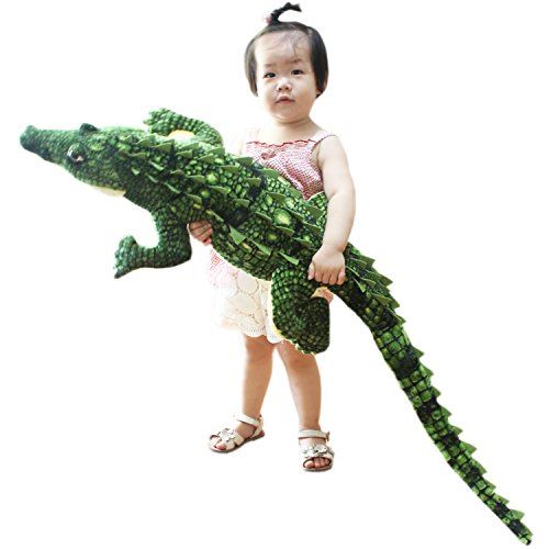 Animaux réalistes doux en peluche de Jesonn a bourré le crocodile de jouets pour l'oreiller et les cadeaux d'enfants, 43.3 pouces ou 110CM, 1PC